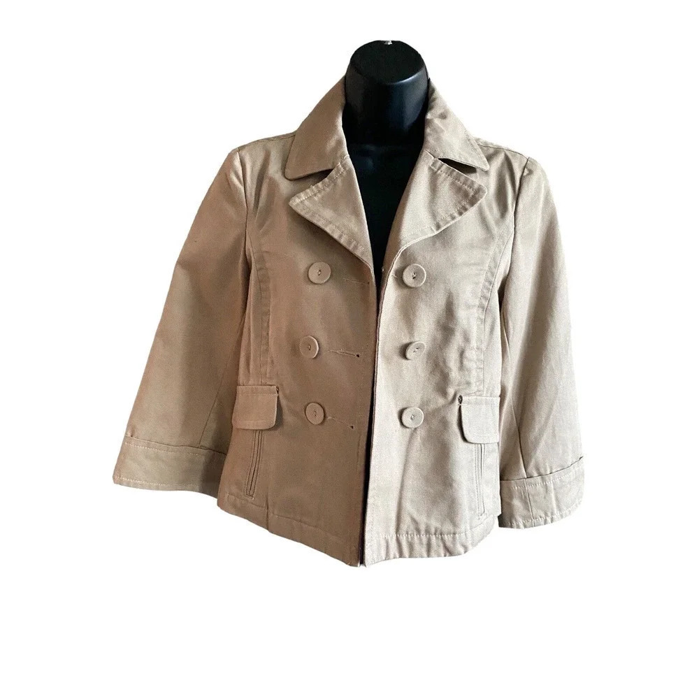 Vintage Old Navy Khaki Long Sleeve Jacket Women’s Size Small Beige Work Casual